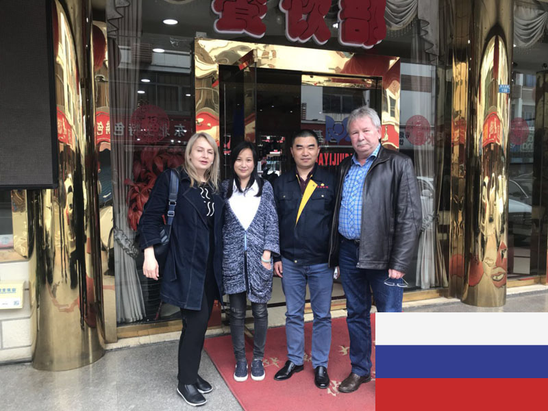 Mr. Oleg and Ms. Anna,come from Russia,come to our factory to order a CNC cutting machine